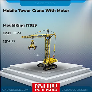 MOULD KING 17059 Mobile Tower Crane With Motor Technician