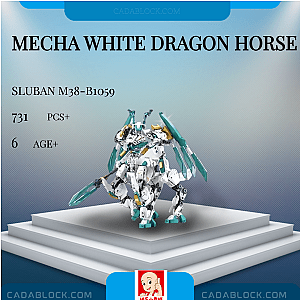 Sluban M38-B1059 Mecha White Dragon Horse Movies and Games