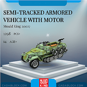 MOULD KING 20027 Semi-tracked Armored Vehicle With Motor Military