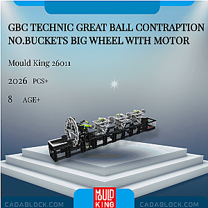 MOULD KING 26011 GBC Technic Great Ball Contraption No.Buckets Big Wheel With Motor Technician