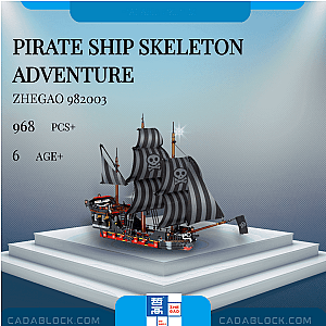 ZHEGAO 982003 Pirate Ship Skeleton Adventure Technician