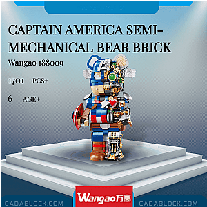 Wangao 188009 Captain America Semi-Mechanical Bear Brick Creator Expert