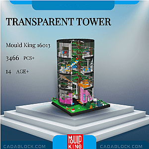 MOULD KING 16013 Transparent Tower Modular Building