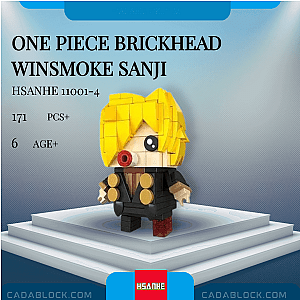 HSANHE 11001-4 One Piece Brickhead Winsmoke Sanji Movies and Games