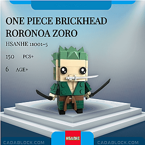 HSANHE 11001-5 One Piece Brickhead Roronoa Zoro Movies and Games
