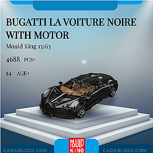 MOULD KING 13163 Bugatti La Voiture Noire With Motor Technician