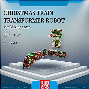 MOULD KING 12028 Christmas Train Transformer Robot Creator Expert