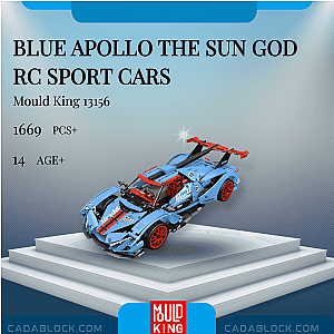 MOULD KING 13156 Blue Apollo The Sun God RC Sport Cars Technician