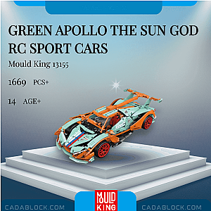 MOULD KING 13155 Green Apollo The Sun God RC Sport Cars Technician