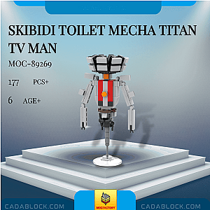 MOC Factory 89269 Skibidi Toilet Mecha Titan TV Man Movies and Games