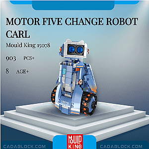 MOULD KING 15078 Motor Five Change Robot Carl Technician