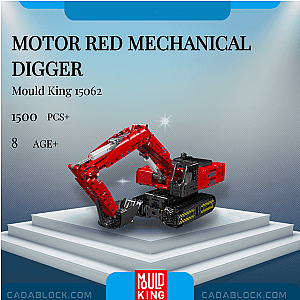 MOULD KING 15062 Motor Red Mechanical Digger Technician