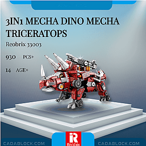 REOBRIX 33003 3in1 Mecha Dino Mecha Triceratops Creator Expert