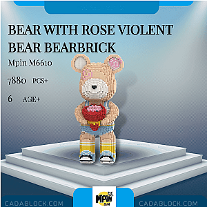 MPIN M6610 Bear With Rose Violent Bear Bearbrick Creator Expert