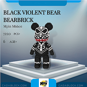 MPIN M6602 Black Violent Bear Bearbrick Creator Expert