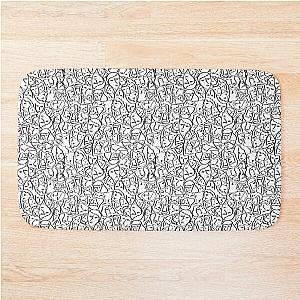 Call Me By Your Name Mini Elio Shirt Faces in Black Outlines on White CMBYN Bath Mat