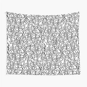 Call Me By Your Name Elios Shirt Faces in Black Outlines on White CMBYN Tapestry