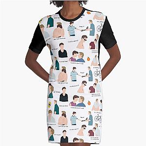 Call Me By Your Name pattern with movie quotes Graphic T-Shirt Dress