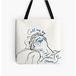 Call Me By Your Name and I'll Call You By Mine Illustration and Calligraphy All Over Print Tote Bag