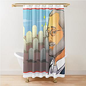 Call Me Kevin, Dear Leader Jim Pickens With Graveyard Shower Curtain