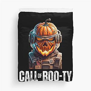 Call of Boo-ty: Halloween Pumpkin Warrior, Ideal Present for Battle Game Lovers and Duty Enthusiasts Duvet Cover