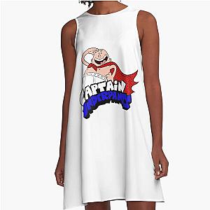 Music Vintage Retro Captain Underpants A-Line Dress