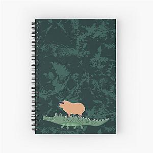 Capybara riding on a crocodile - jungle background Spiral Notebook