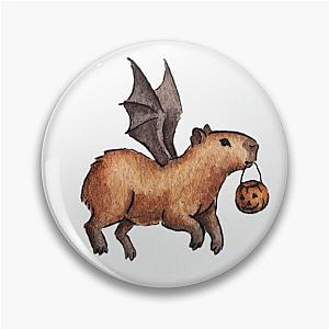 Halloween Capybara - Traditional Watercolor and Ink  Pin