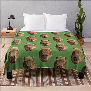 Male Capybara face Throw Blanket