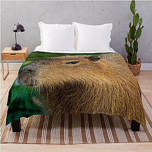 Capybara deep in thought Throw Blanket