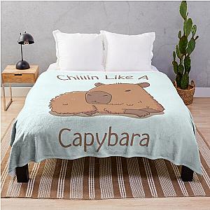 Chilin Like A Capybara Throw Blanket