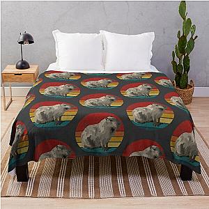 Capybara Sunset Throw Blanket