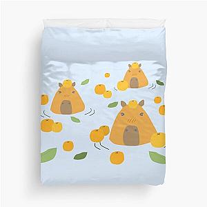 Capybara Bath wiht Yuzu Duvet Cover