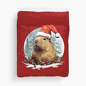 Christmas Capybara Duvet Cover