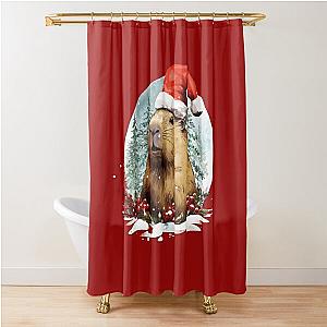 Christmas Capybara Shower Curtain