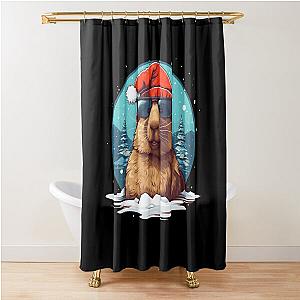 Christmas Capybara Shower Curtain