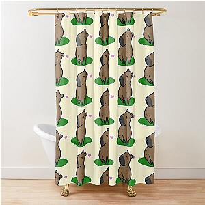 Cute Capybara Illustration Shower Curtain