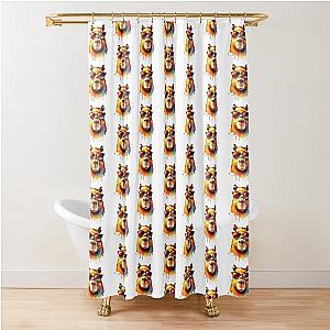 Watercolor Capybara Wearing Sunglasses Shower Curtain