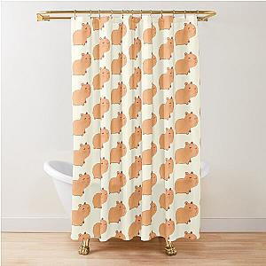 Chubby Capybara illustration  Shower Curtain