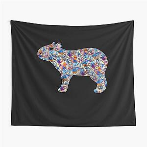 Cool And Awesome Capybara Geometric Tapestry