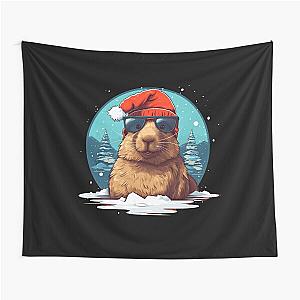 Christmas Capybara Tapestry