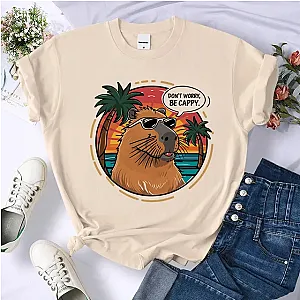 Capybara Don't Worry Be Capy Comic Graphic T-Shirt