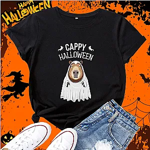 Cappy Capy Halloween Capybara Kawaii Ghost Classic T-shirt