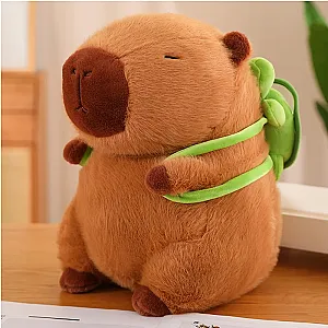 Fluffy Kawaii Capybara With Tortoise Plush