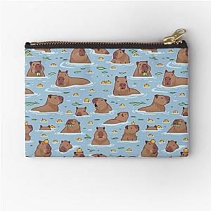 Bathing Capybara Pattern Zipper Pouch