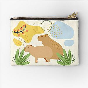 Capybara Abstract and Minimal Zipper Pouch