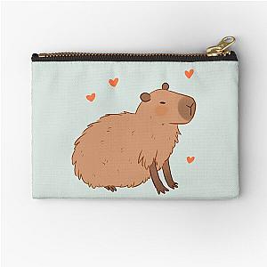 Capybara cute illustration  - Nice Capybara baby green Zipper Pouch