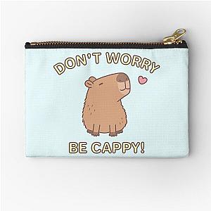 Funny Don't Worry Be Cappy, Happy Capybara Zipper Pouch