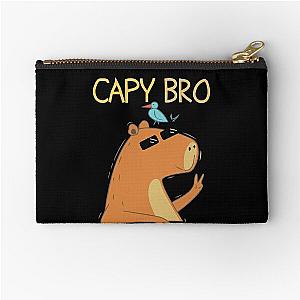 Capy Bro Capybara Lover Big Rodent Animals Wildlife Day Gift Zipper Pouch