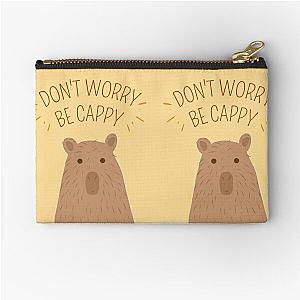 Don't Worry Be Cappy Cute Capybara Zipper Pouch